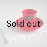 西ドイツ　エムザ　強化プラスチック　レッド　エッグカップ