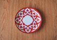 画像1: ウズベキスタン陶器（現行品）　朱色プレート (1)