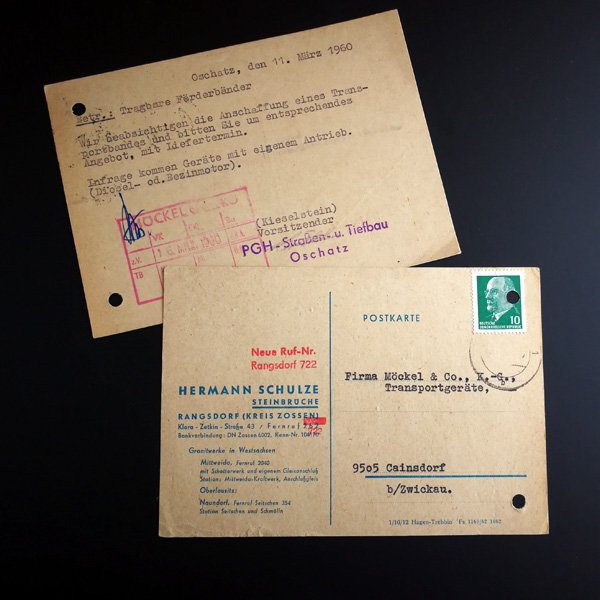 画像3: 東ドイツ　納品領収書ポストカード　タイプ打ち　6枚セット