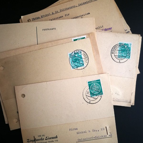 画像2: 東ドイツ　納品領収書ポストカード　タイプ打ち　6枚セット