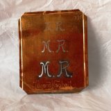 ドイツ　戦前のステンシルイニシャル　銅プレートMR 336