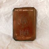 ドイツ　戦前のステンシルイニシャル　銅プレートMR 97
