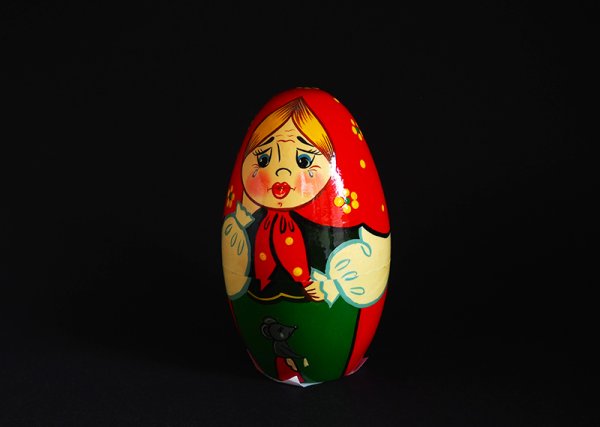 画像2: ロシア・マトリョーシカ「まだらの鶏と金の卵」4ピース