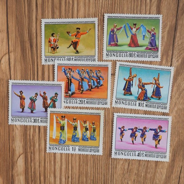 画像1: モンゴル切手　未使用　舞踊　7P　1977年