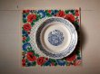 画像1: ソヴィエト　コナコヴォ陶器　ケーキプレート　（青い花 (1)