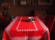 画像3: ハンガリー　赤いテーブルクロス（白の織模様）ヴィンテージ (3)