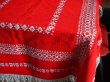 画像2: ハンガリー　赤いテーブルクロス（白の織模様）ヴィンテージ (2)