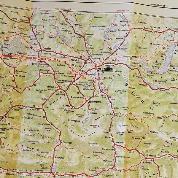 ドイツ シェルロードマップ24 1937年ごろ オーストリアザルツブルク イスクラ