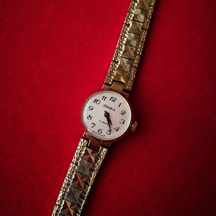 ソヴィエト ヴィンテージ手巻き腕時計 チャイカゴールド ドレス